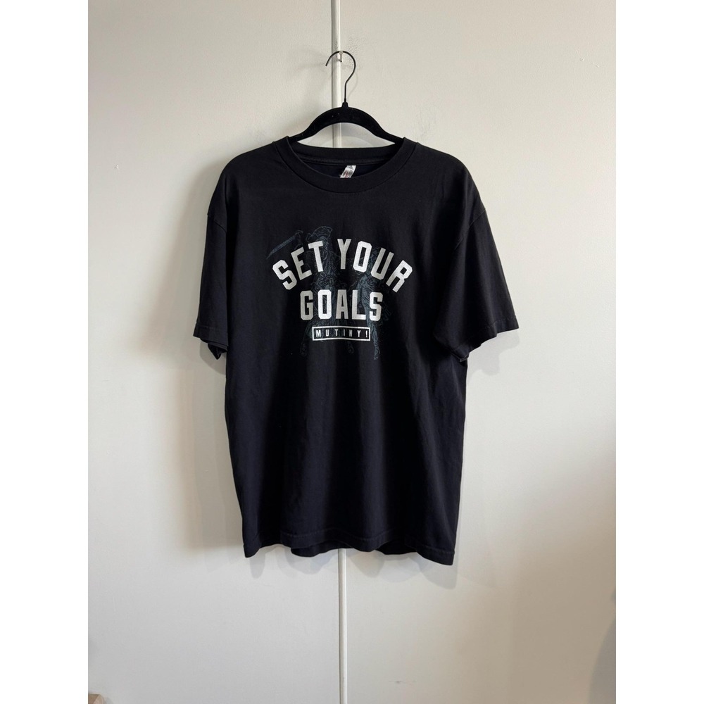 Set Your Goals Mutiny Shirt Mens Medium Black Alstyle Pop Punk Tee T-Shirt